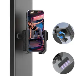 Gym Magnetic Phone Holder Mount, 360° Rotatable Magnet Phone Stand for Home & Gym Workouts, Golf Cart & Kitchen Appliance, Universal Fit for iPhone Samsung and All 4.7–7" Smartphones