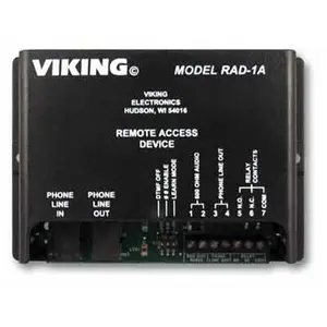 212 MAIN Line-Powered Viking Electronics Remote Access Device with Audio Control, RJ11 Jacks, Status LED, and Terminal Connections