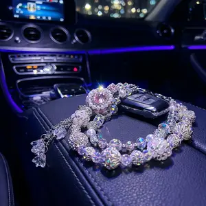Bling Car Keychain for Women | Cute Rhinestone & Pearl Key Fob Charm outdoorfun