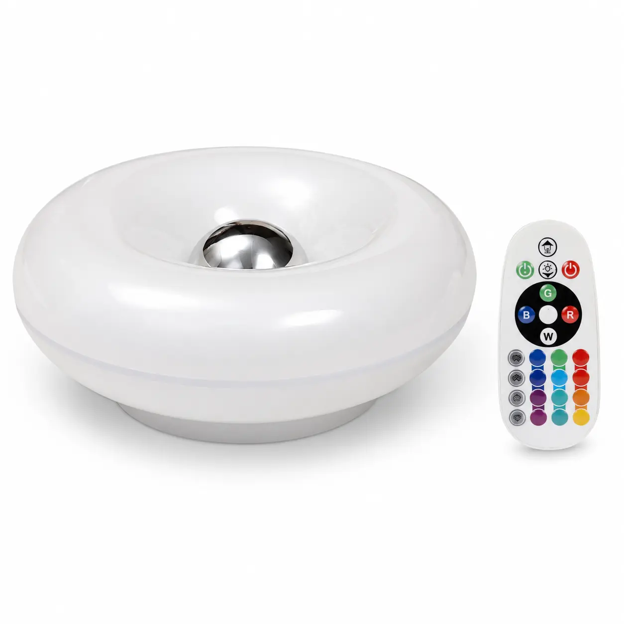 RGB Donut Ambient Lamp with Remote, 16 Colors, Dimmable