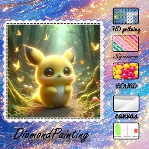 5D-DIY, high-grade velvet canvas, diamond art, diamond painting kit, cute, forest, fairy AB diamonds, fairy dust diamonds, crystal diamonds, perfect home decoration, DIY diamond art painting kit, special craft diamond art kit, Diamond Art Tools.