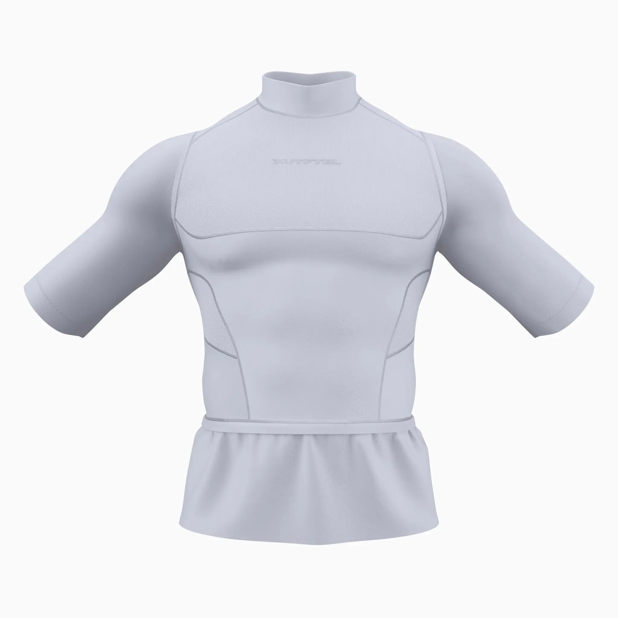 Half Sleeve Mock Neck Compression Shirt, High Performance Activewear Workout Top, Stretch Fitness Wear Activewear Athletic Gym Sportswear