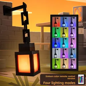 Minecraft Glowing Lantern Night Light Rechargeable Game Flashlight Lamp Children's Bedroom Atmosphere Light Model Decorative Light