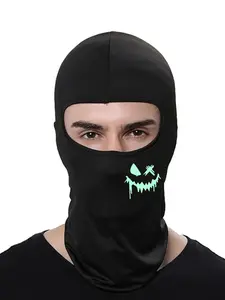 3pcs/2pcs/1pc Night Light Smiling Face Printing Ski Mask Balaclava, Comfortable Face Mask for Men Women, Ideal for Outdoor Activities, Windproof Balaclava, Motorcycle Mask, Balaclava Headwear
