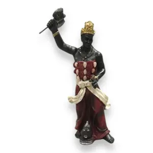 5-inch Chango Orishas Resin Figurine - Handcrafted Home Decor Statue with Power, Justice, Passion Themes for Personal Altars, Ideal Cultural Gift