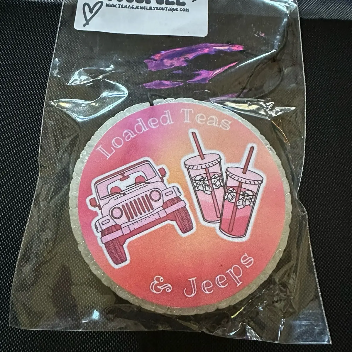 Jeep Love Spell air freshener with long-lasting fragrance