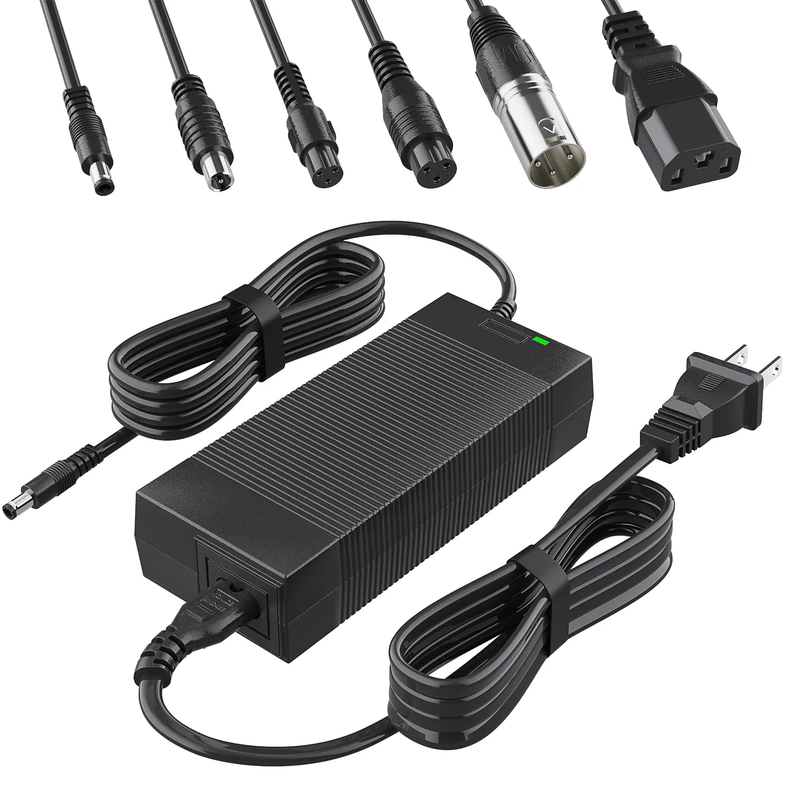 Qoovi UL Certified Scooter Charger - 54.6V 1.5A Multifunctional Charger with 7-in-1 Connectors for 48V Lithium Battery E-Bikes, Razor Scooters (E-Bike Charging Compatible)