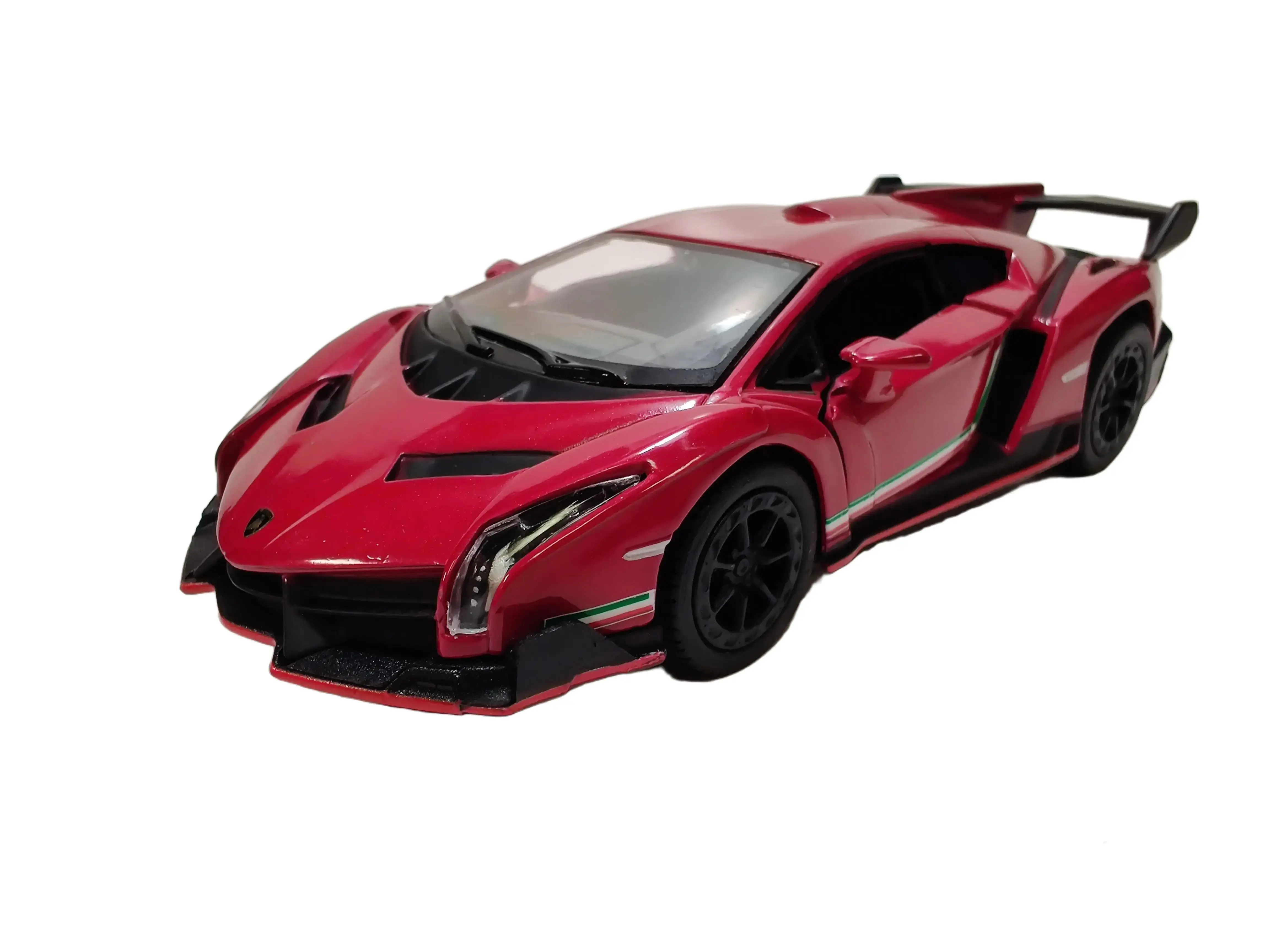 KINSMART 1:36 Scale Lamborghini Veneno Die-Cast Metal Car with Pull Back Action and Openable Doors, Burgundy Color