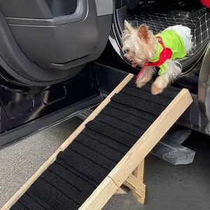 Adjustable Wooden Pet Dog Ladder - Foldable Ramp