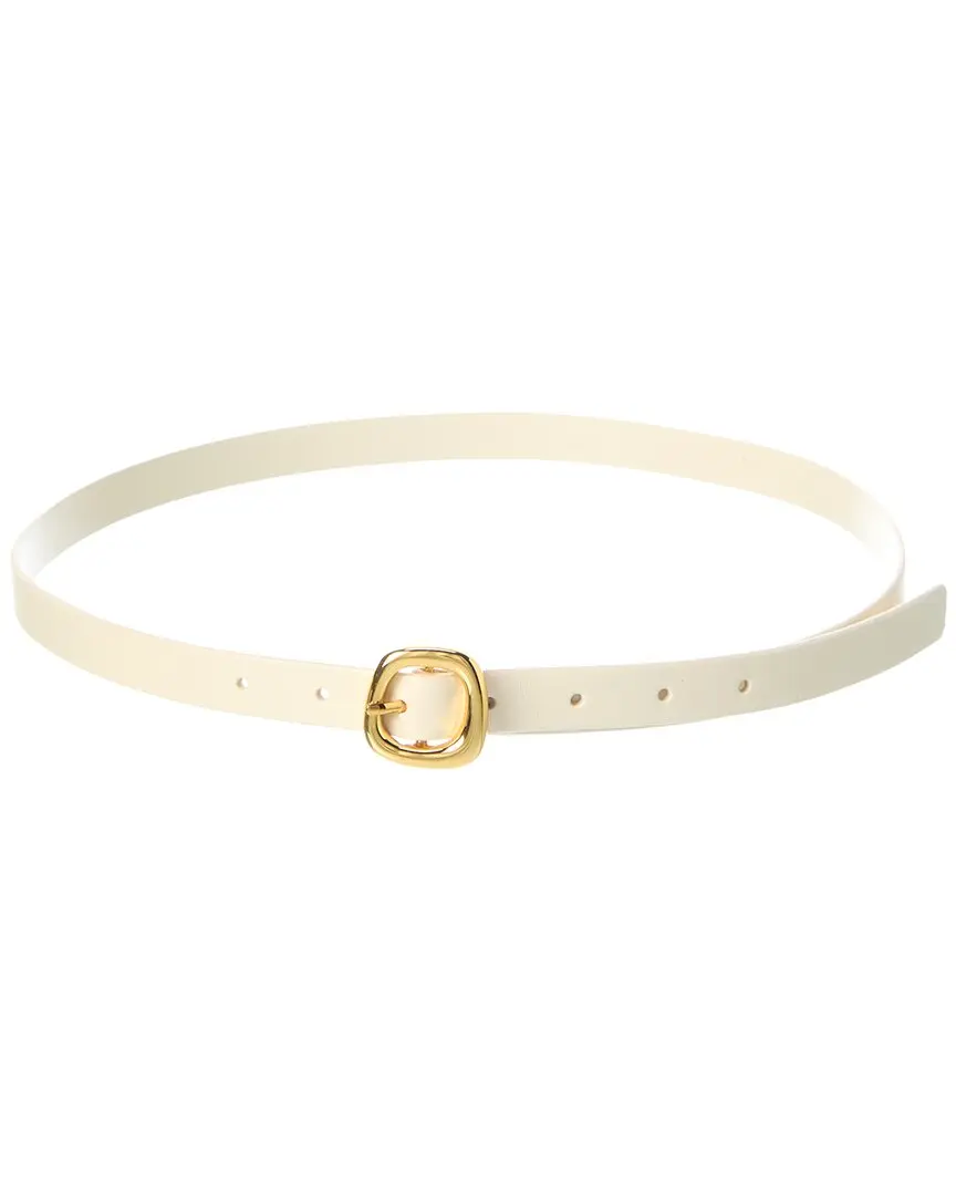 Madewell Leather Sculptural Buckle Leather Skinny Belt