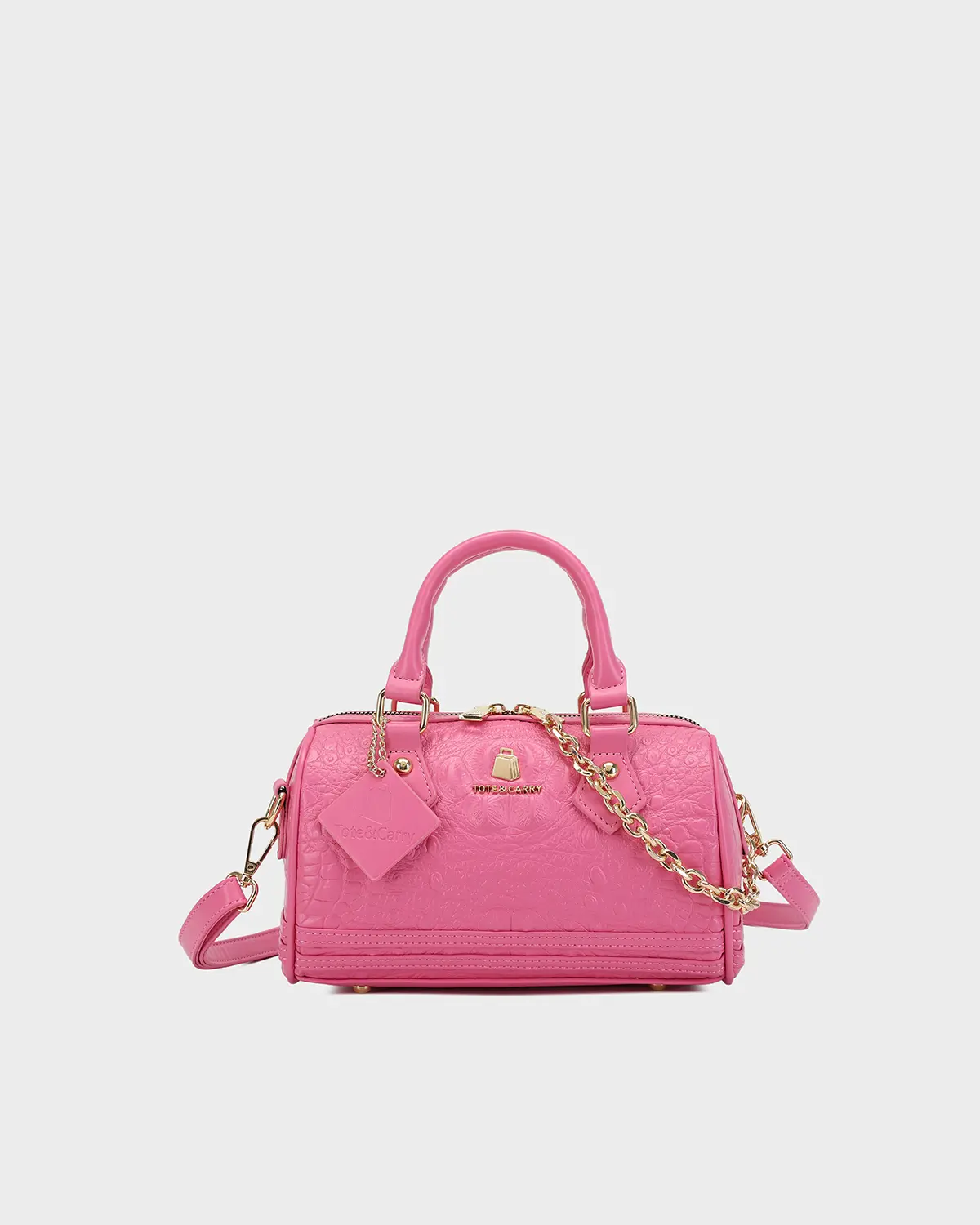 Tote&Carry Women's Neon Pink Statement Baddie Tote Bag, Evening Chain Purse, Fashion Handbag for Women, Evening Chain Purses