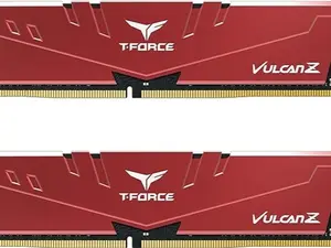 TEAMGROUP T-Force Vulcan Z DDR4 32GB Kit (2x16GB) 3200MHz (PC4-25600) CL16 Desktop Memory Module Ram (Red) - TLZRD432G3200HC16FDC01