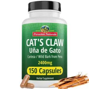 PERUVIAN NATURALS Edible Cat's Claw Herbal Supplement, 150 Vegan Capsules - 800mg GMO-Free 100% Natural Peruvian Wild Bark, for Adult Immune & Bone-Joint Support