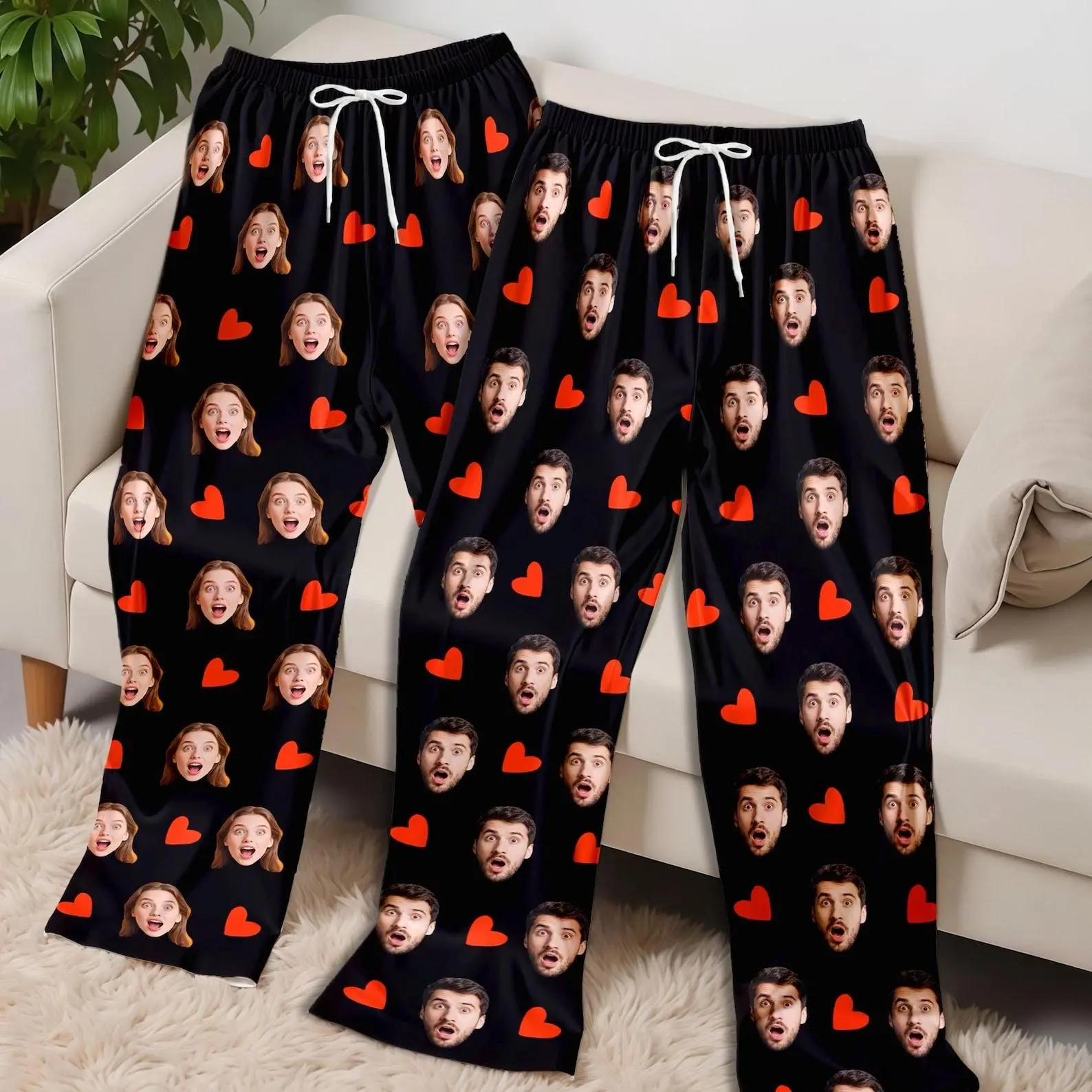 Custom Picture Pajama Long Pant - Cute Couple Pjm Pant Cozy Sleep Wear
