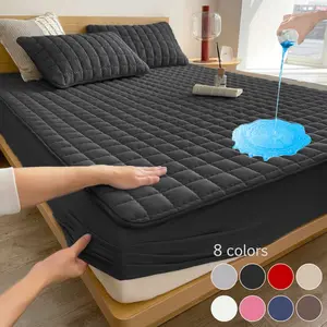 2/3pc Waterproof Dirty Mattress Cover Soft, Comfortable and Breathable Mattress Protector Suitable for bedrooms, guest rooms, apartments, schools, and families with small children, pets or the elderly at home (included pillowcases) Waterproof Mattress Set