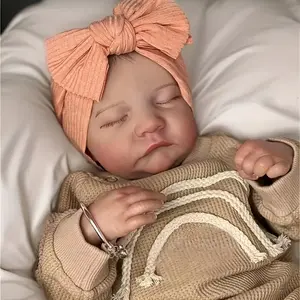 Realistic 17in/43cm Soft Reborn Doll with Realistic Skin Tone, Full Vinyl Body & Washable Features - Perfect Birthday or Holiday Gift for Youngsters, Dolls for Youngster