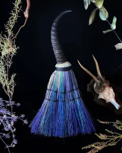 Troll’s Altar Broom - w/ Talisman Springbok Horn Handle Sweep Nature Set