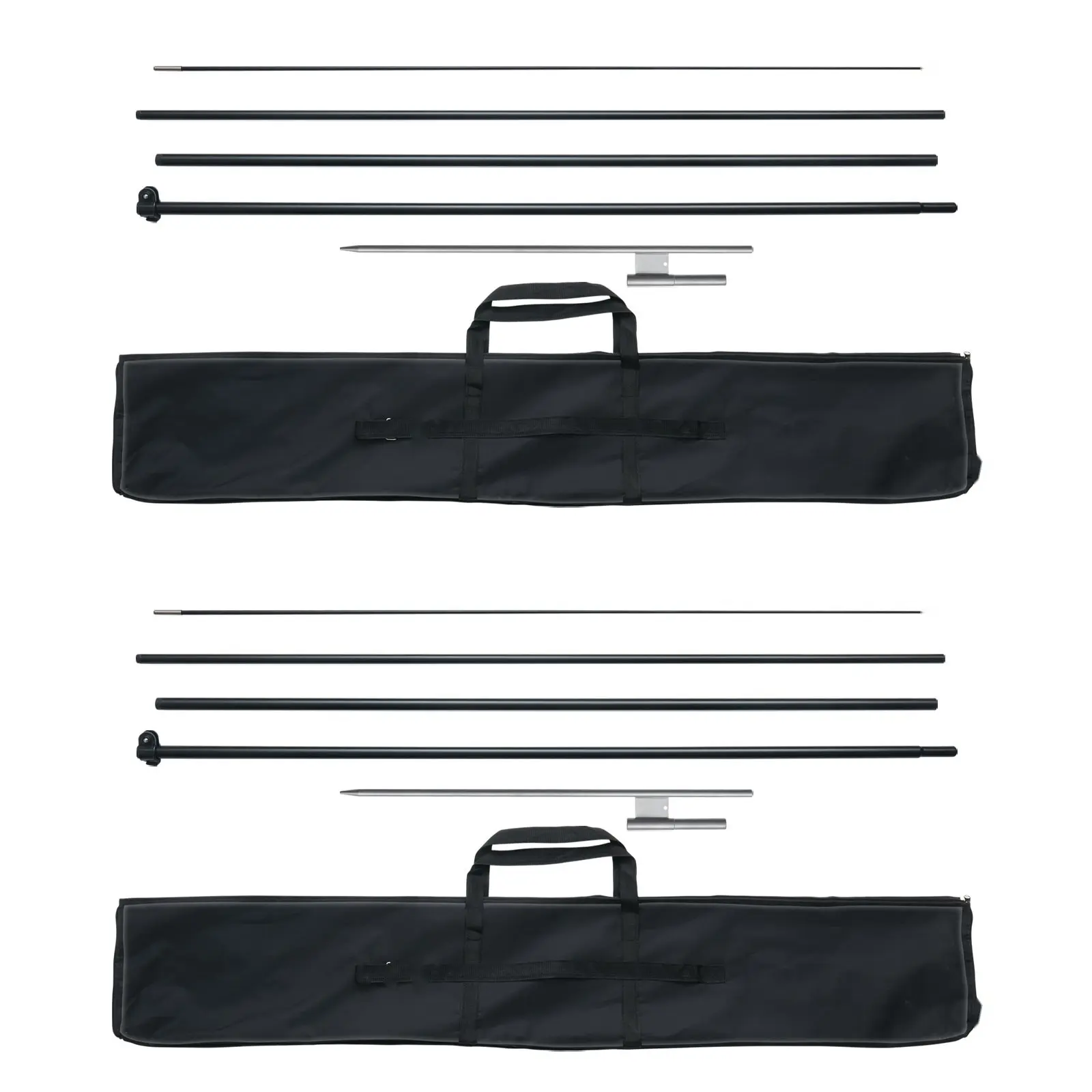 Feather Flag Pole Kit, 2-Pack Swooper Flag Poles, 16.3 Ft Tall With Ground Stakes, Durable Aluminum Mast, Weather-Resistant Fabric Flags, Quick Assembly For Outdoor Advertising, Event Decor, Trade Show Displays