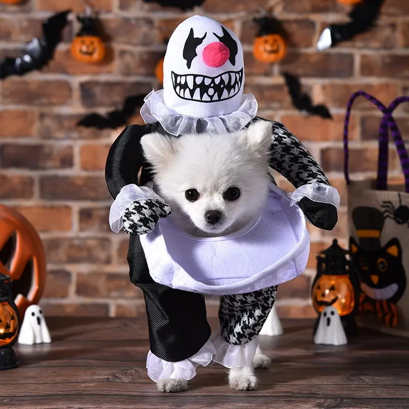 Funny Devil Cartoon Dog Costume - Halloween Transformation for Medium Dogs Polyester Pullover Design with Unique Design