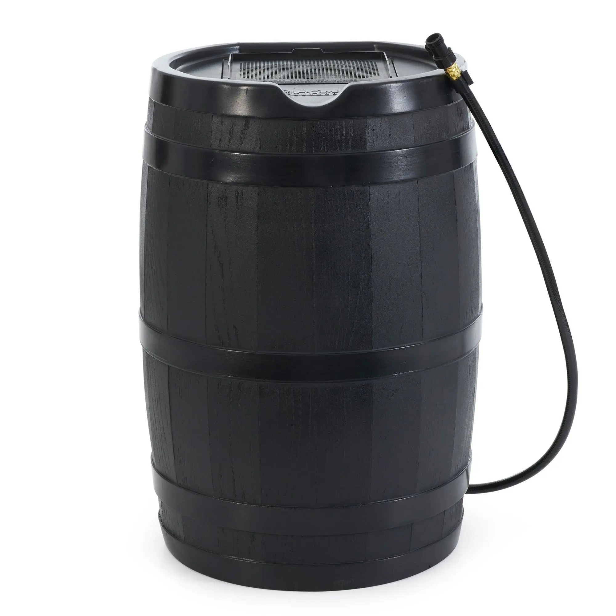 FCMP Outdoor RC45 45 Gallon Outdoor Rain Water Catcher Barrel Container, Traditional Wood FCMP Outdoor RC45 45 Gallon Outdoor Rain Water Catcher Barrel Container, Traditional Wood