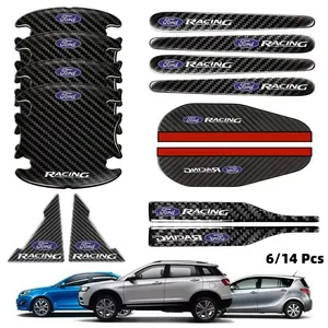 6/14 Pcs Car Door Handle Scratch Guard, Universal Paint Protect Stickers, Ford Compatible, Rear View Mirror Protector, Auto Accessories