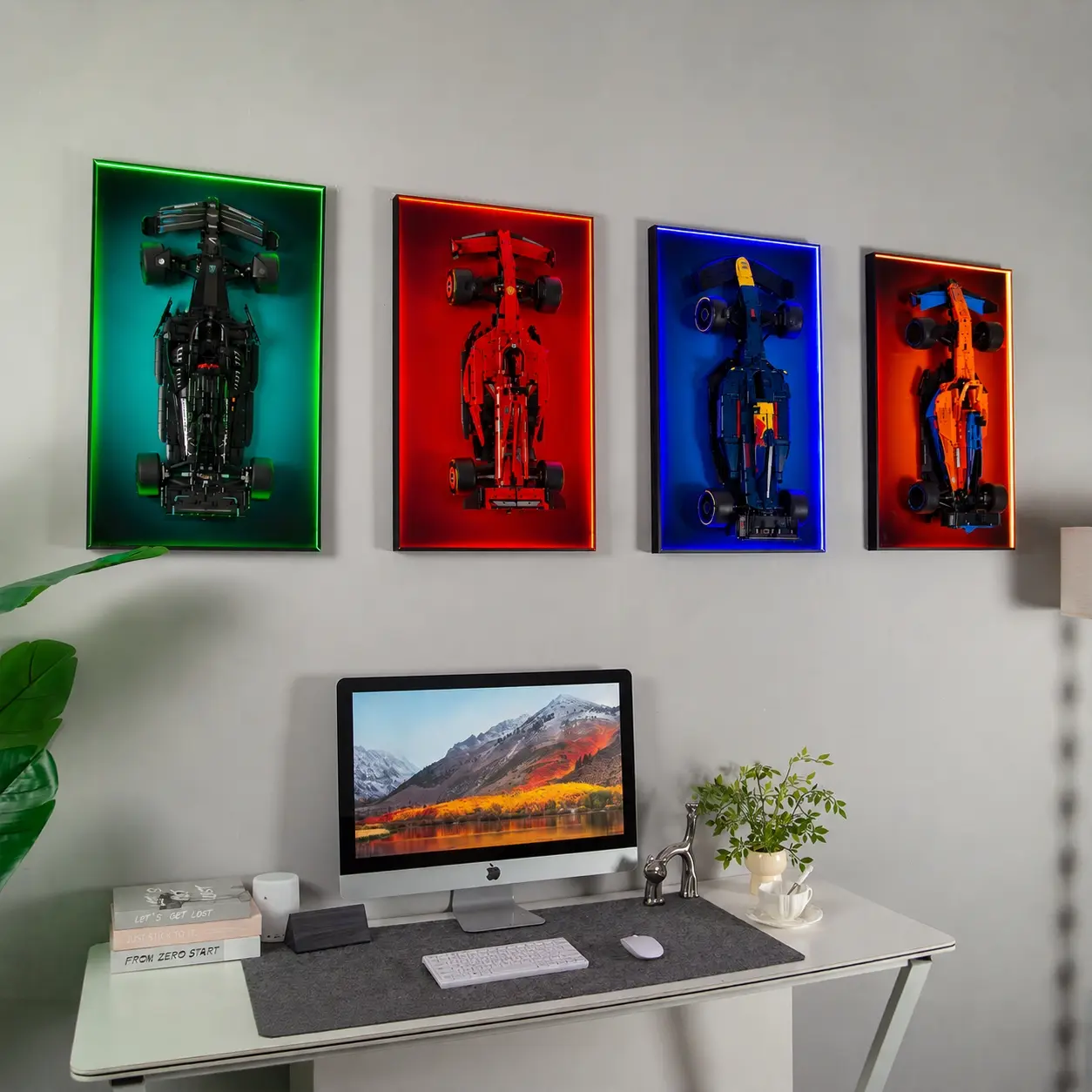 ICUANUTY Premium Wall Display Frame for F1 Racing Car Models – Compatible with 42207 SF-24, 42206 RB20, 42171 W14 & 42141 – Collector Display Wall Art, Gift for Racing Fans (Car Not Included)