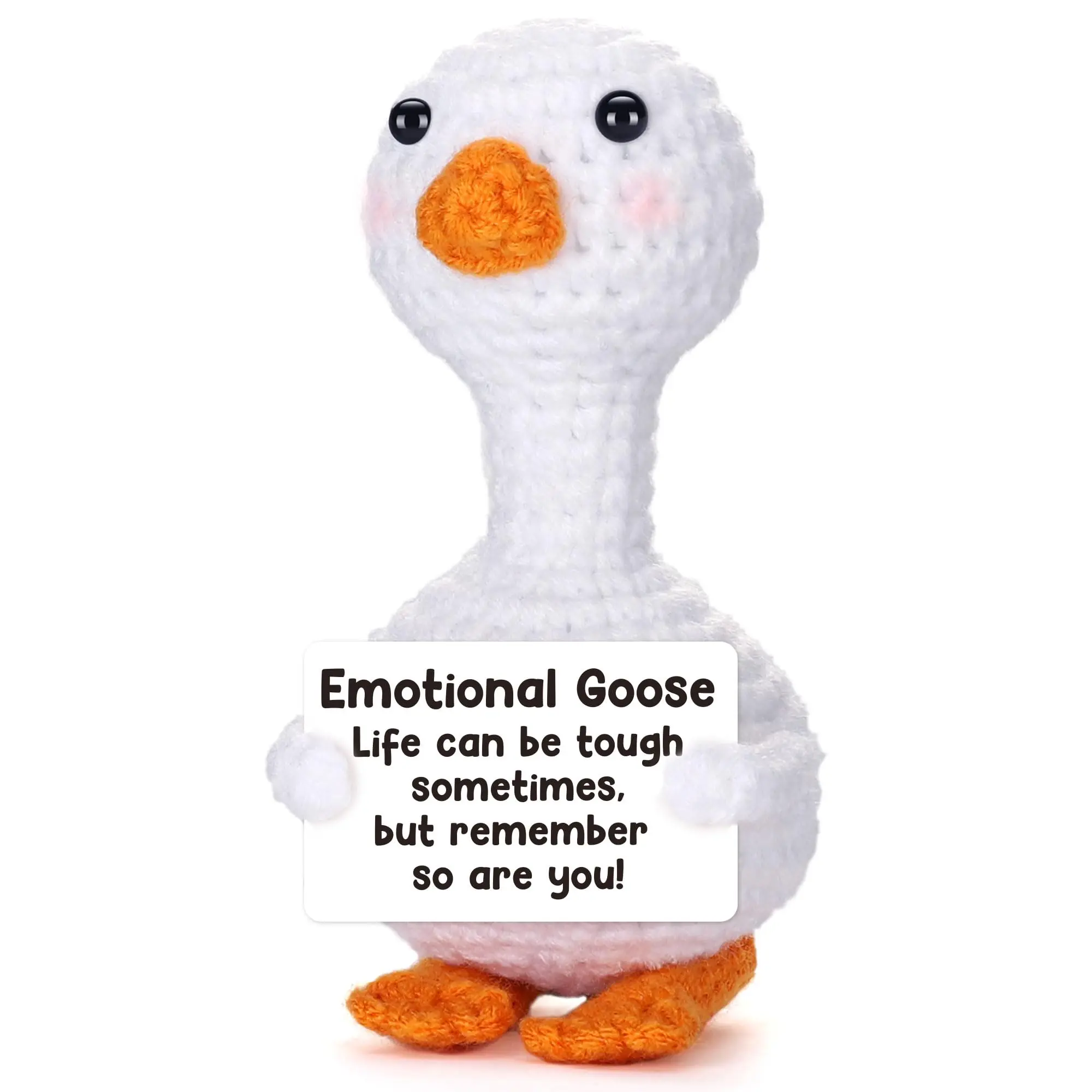 Handmade Amigurumi Crochet Stuffed Goose Plush Toy - Handmade Toy, Soft Plush, Kawaii Charm, Cute Decor, Soft Cuddly Gift, Animal Merch, Huggable Keychain, Bag Accessory, Festive & Party Supplies