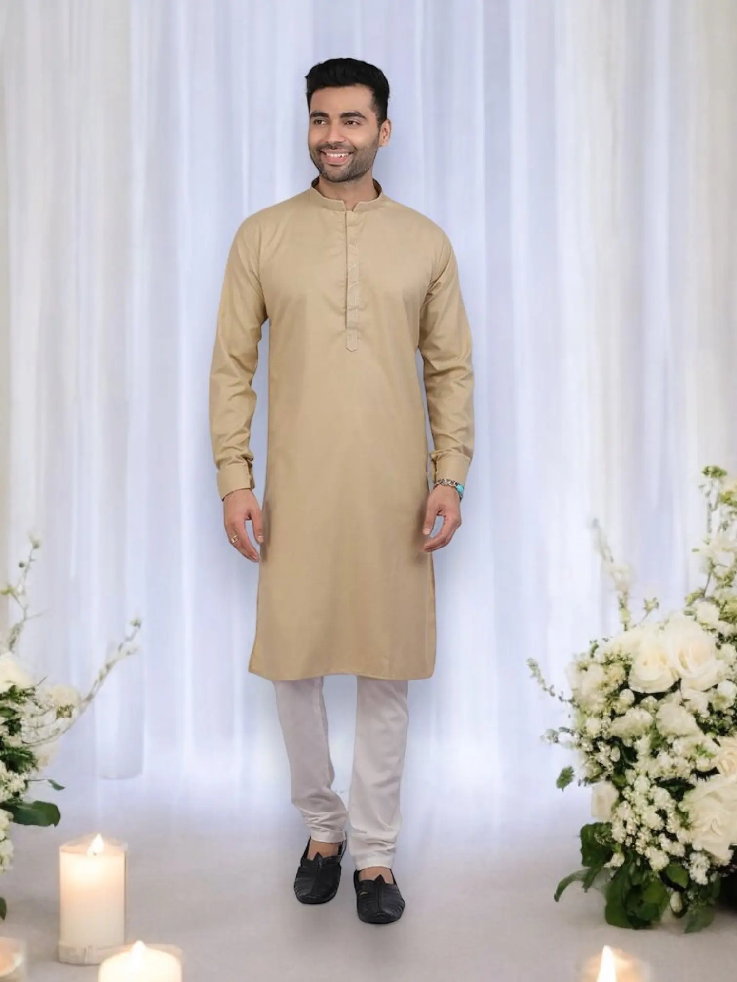 Mustard Color Festive Wear Mens Kurta Pajama- Traditional Ethnic Wear-  73005