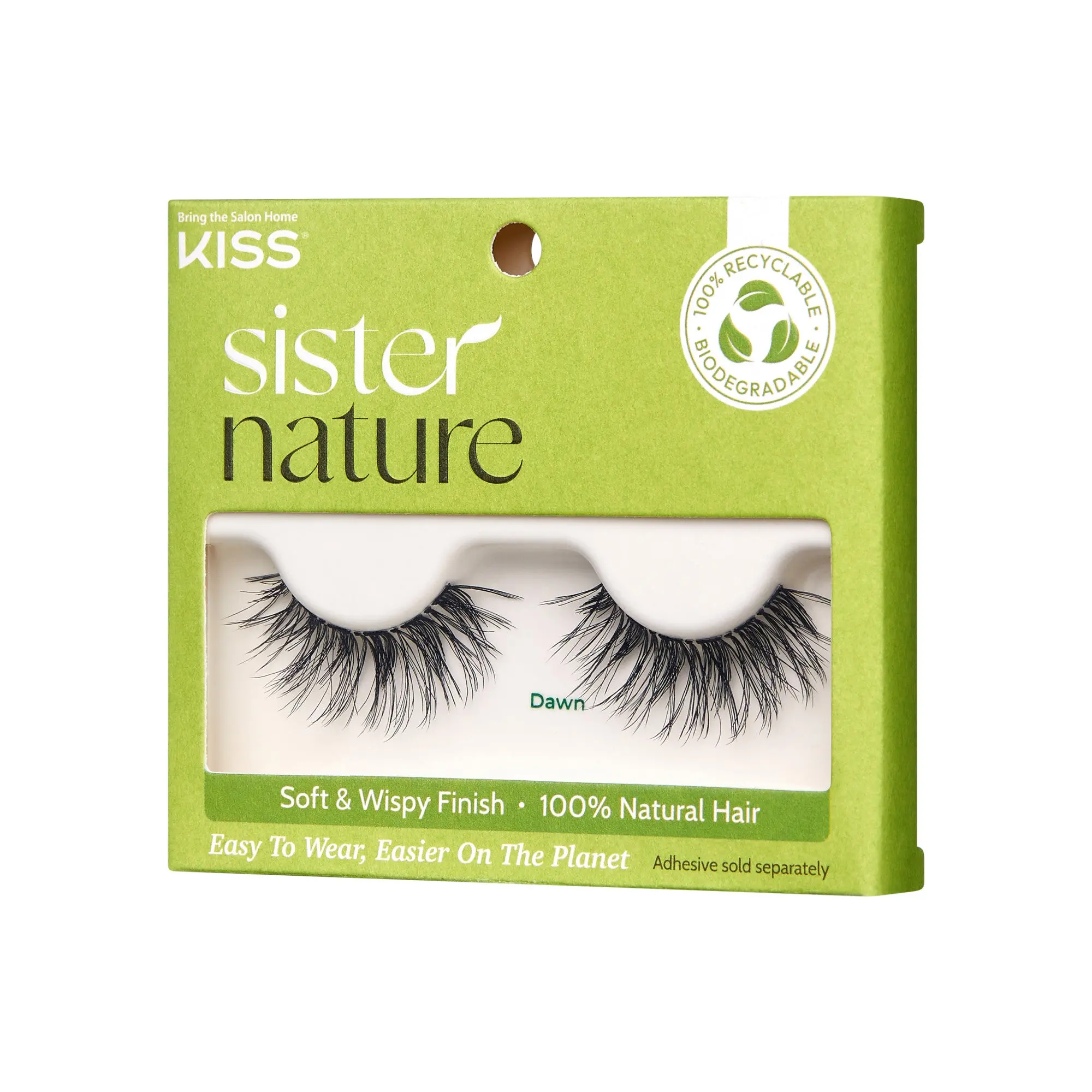 Kiss Sister Nature False Eyelashes - Dawn | 1 Pair, Strip Lashes, 14mm-18mm