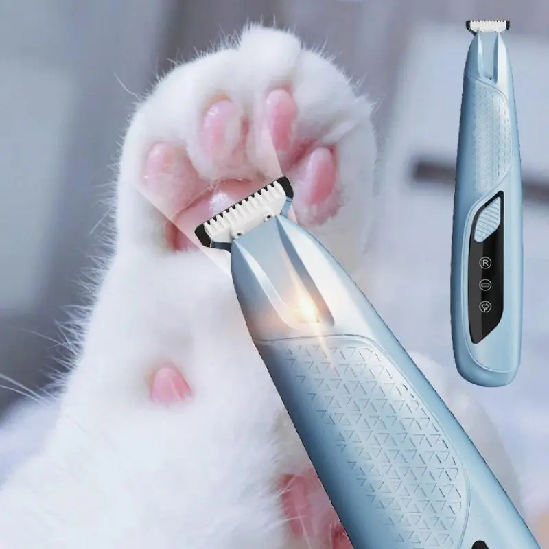 Pet Hair Trimmer, 1 Box Rechargeable Pet Hair Shaver with Light, Pet Grooming Tool, Paw Trimmer, Dog & Cat Grooming Supplies