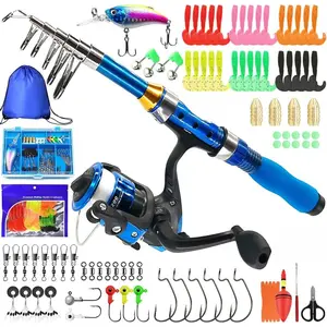 Kids Fishing Rod, 1.5M 61Inch 4.92Ft Portable Telescopic Fishing Pole and Reel Combos and String with Fishing Line Full Kits, Youth Fishing Pole Fishing Gear  Kids, Boys, Girls, and Adults