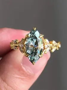 1 PC Gorgeous Cubic Zirconia Marquise Cut Ring For Women For Valentine's Day Gift Wedding Anniversary Party Jewelry Cubic Zirconia Rings