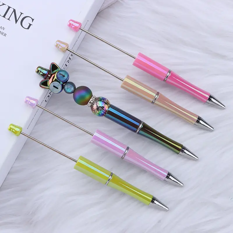 7 Pens UV Opal Beadable Pens WHOLESALE BULK Beaded Ballpoint Pen 1.0mm Medium Suitable for DIY with Beads and Focals Ships from California Writing T