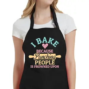 Ladies' baking aprons with pockets, I bake because people are all frost aprons, a cute baking gift for baker friends