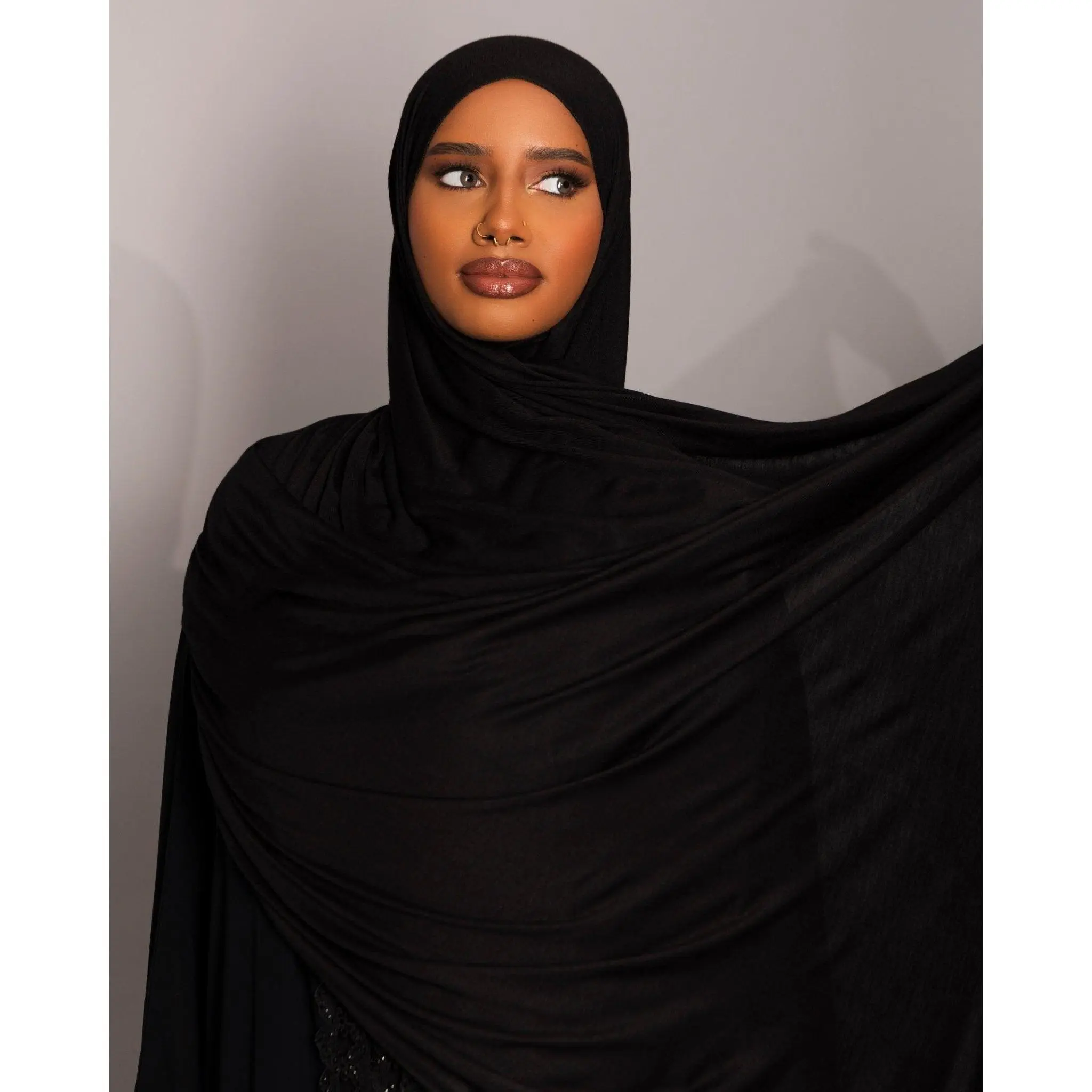Premium Oversize Jersey Hijab – Black, Premium Quality, Comfortable Fit, Stylish Design, Ideal for Everyday Wear