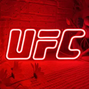UFC Fighting Neon Sign, LED UFC Neon Sign for Wall and Room Decor, USB Night Light for Game Bedroom Birthday Competition Party Gifts
