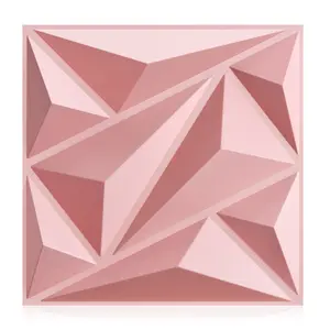 Aadesh 3D Wall Panel (Includes Roll of Mounting Tape), Interior Wall Decor, Geometric Texture Pattern for Living Room, Lobby, Bedroom, Hotel, Office, Game Room, TV Backdrop, 11.8 x 11.8 inches (Approx. 30 x 30 cm), White/Black/Pink/Gray