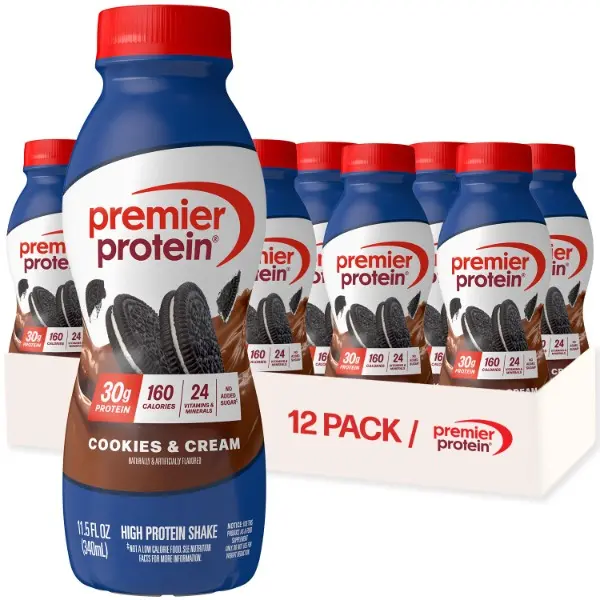 Cookies & Cream High Protein Shake (12-Pack, 11.5 oz) - 30g Protein, 160 Calories, 24 Vits/Minerals, No Added Sugar, Gluten-Free, Halal Certified, Ambient Storage, Muscle Health Support