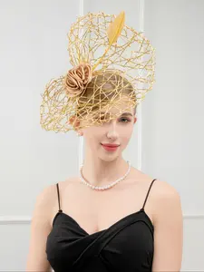 1pcs Large Hair Crazy Fashion Accessory Derby Hat Fashion Design for Tea Party Halloween Birthday Horse Race Theme Party with Headband Party Supplies