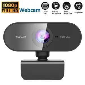 1080P HD Webcam with Noise Cancelling Microphone, 360° Rotatable Base, USB Plug and Play for PC/Laptop Video Calls, Live Streaming & Conferencing