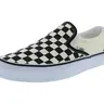 Vans Classic Slip-On Unisex Sports Sneakers - Black/White Checkerboard Design, Lightweight Rubber Slip-On Trainers, Daily Wear Shoes for Casual Activities