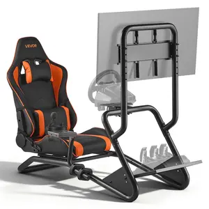 VEVOR Racing Wheel Stand, Heavy - Duty Integrated Simulator Cockpit Steering Stand, Fit Logitech G25, G27, G29, G920, G923, Thrustmaster T300RS, TX F458, T500RS, T3PA - PRO (F1/GT) and CSR Pedals, BlackVEVOR Super Brand Day