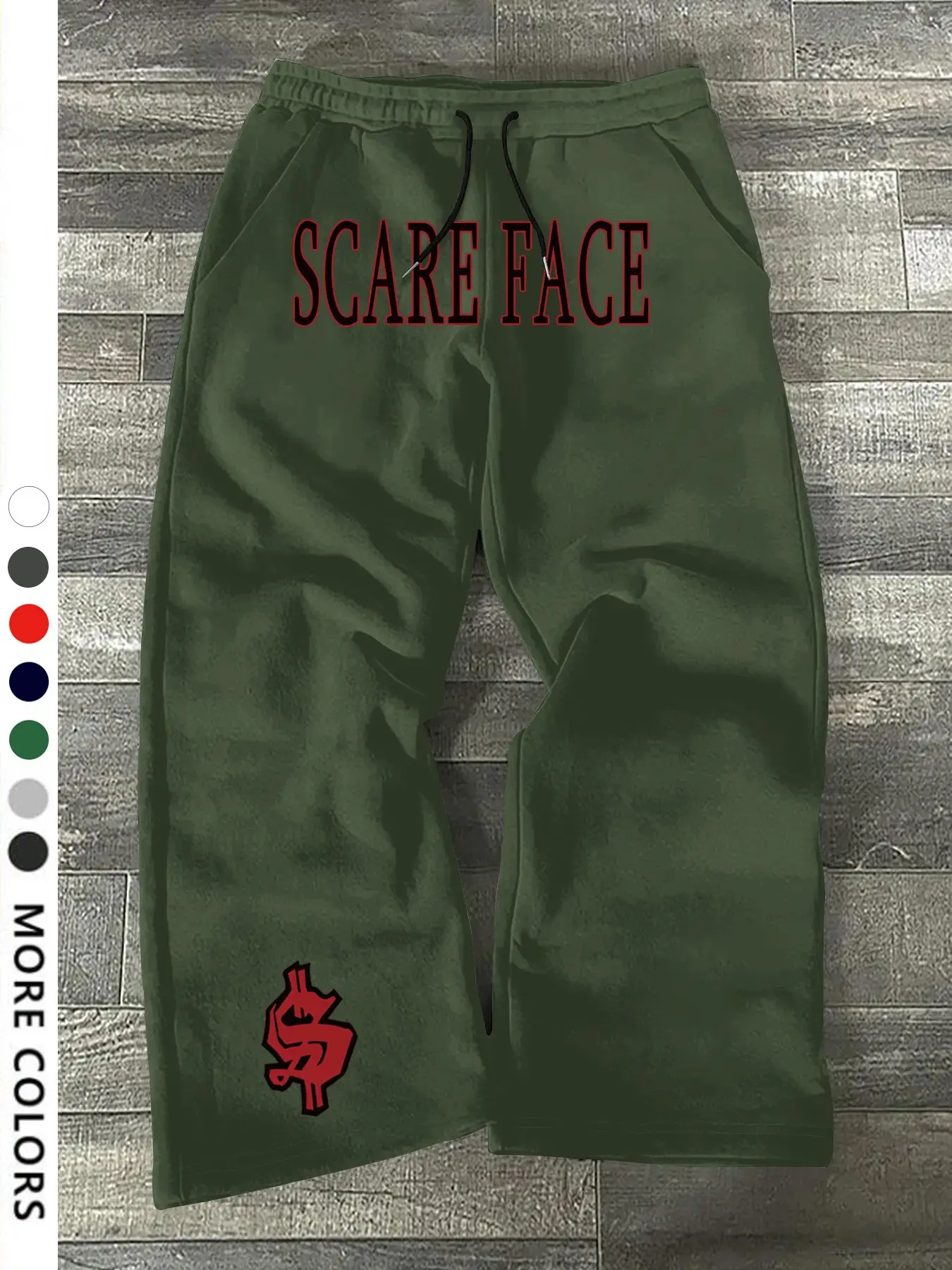 Men's Casual Sports Long Pants with Dollar Sign & Letter Print, Loose-Fitting Drawstring Wide-Leg Trousers for All Seasons, Active Pants, Casual Sporty Trousers, Casual Sportswear Pants
