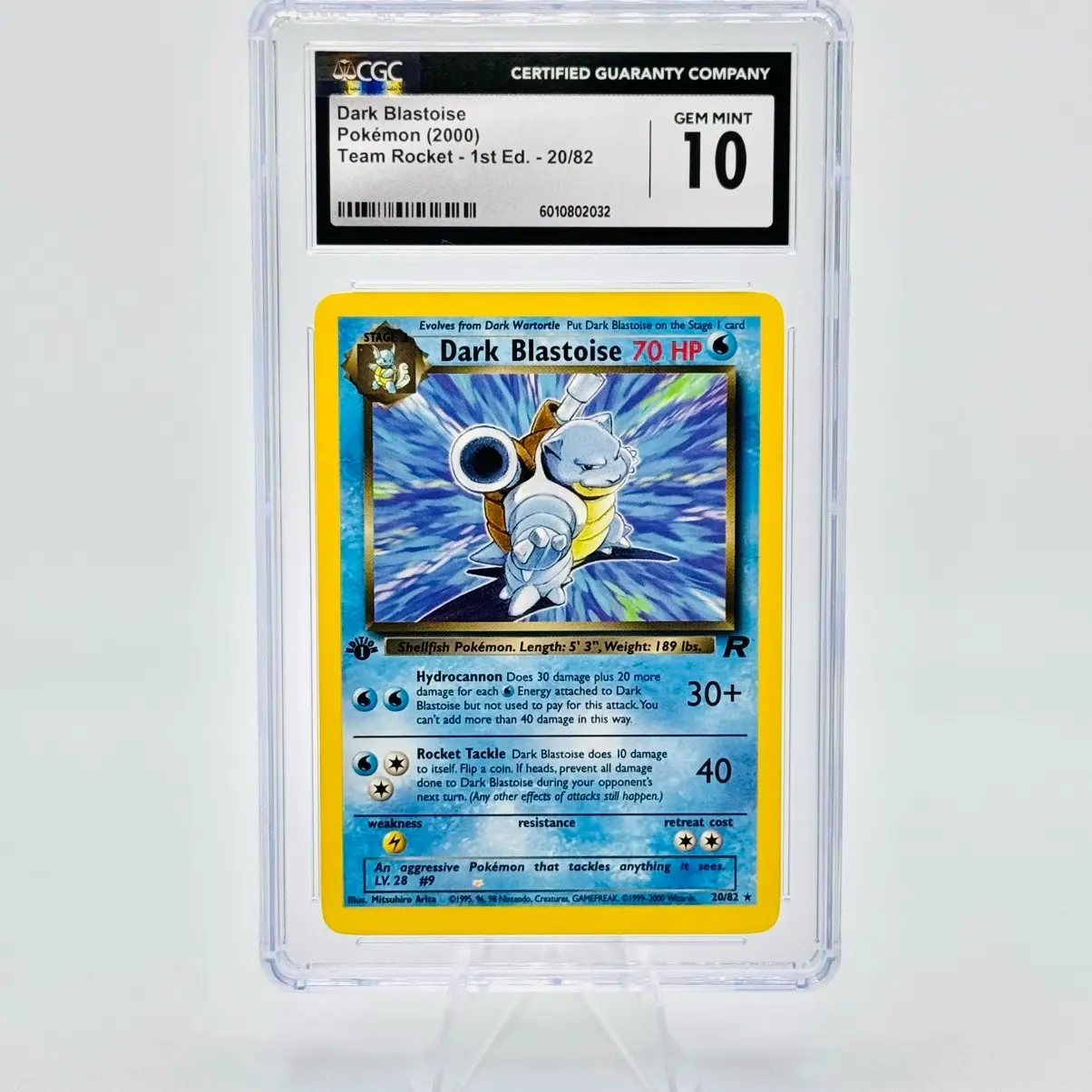 1st Edition Dark Blastoise Trading Card Game - CGC 10