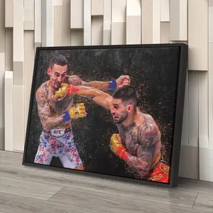Ilia Topuria vs Max Holloway UFC Poster, UFC Fighter Boxing Wall Art MMA Sports Print Motivational Home Decor