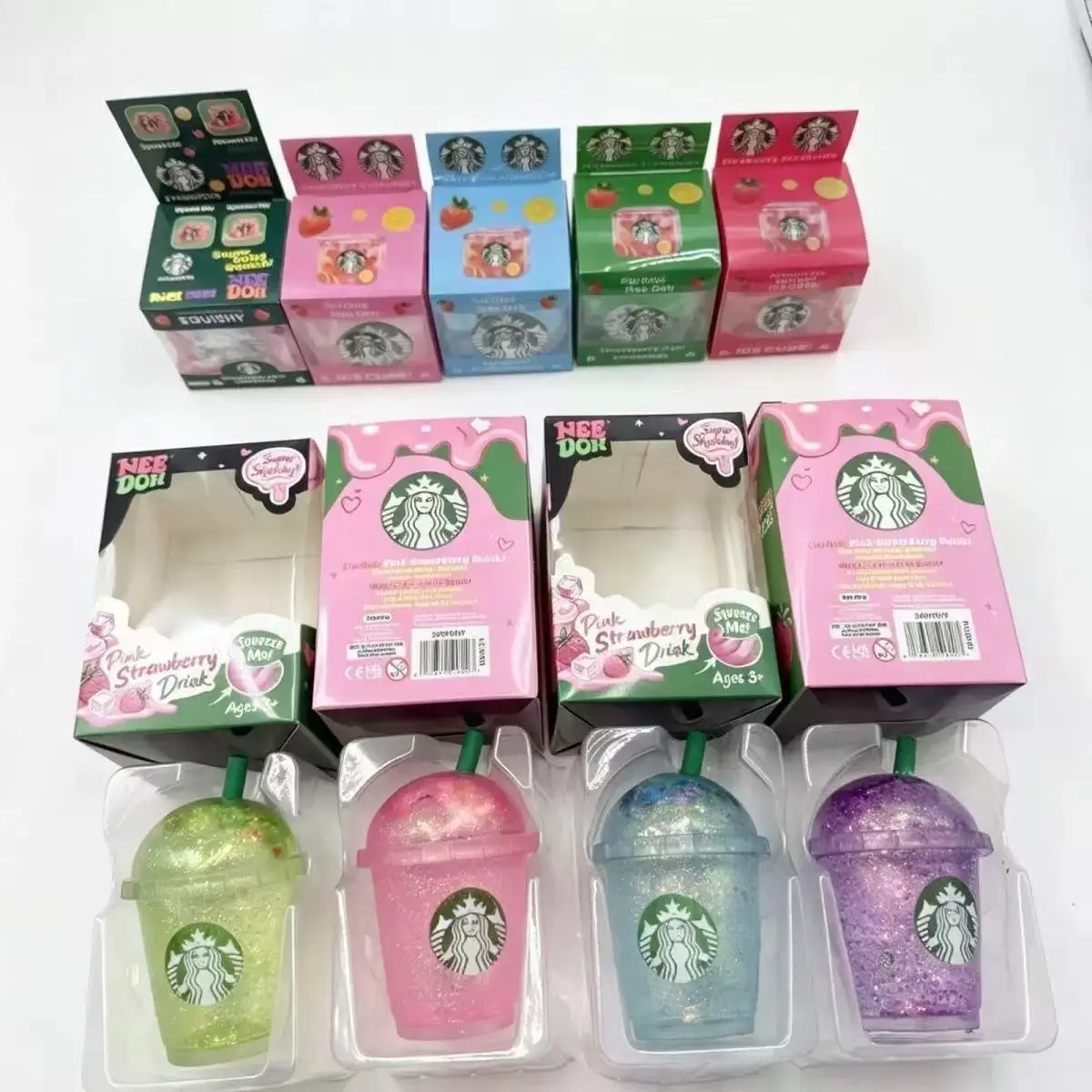 Limited Drink Cup Squishy Toy, Kawaii Glitter Dough Fidget, Cute Coffee Cup Stress Relief Gift