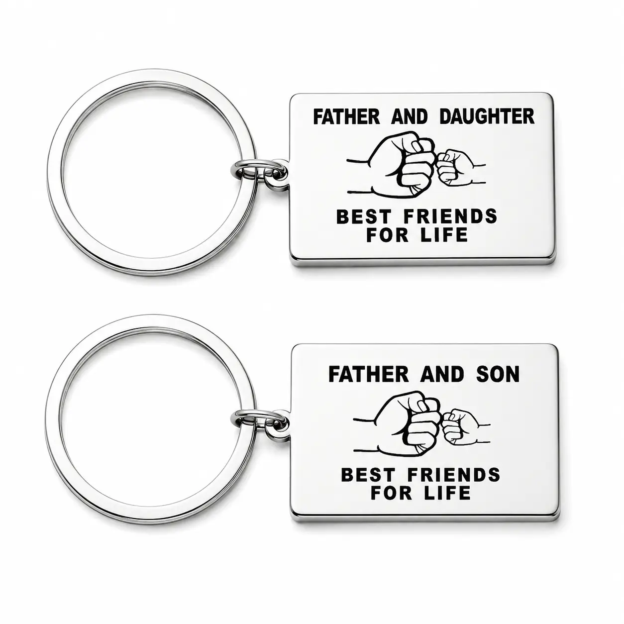 Gifts for Dad, Father and Daughter Father and Son Best Friends Keychain, Meaningful Father’s Day Gift for Dad