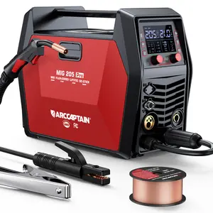 ARCCAPTAIN iControl MIG205 Pro MIG Welder 205A 110V 220V Gas MIG/Gasless Flux MIG/MMA Stick/Lift TIG/Spot Welding/Spool Gun Aluminum 6 in 1 Professional Welder Machine, APP Control Multi-process Welding Machine Tool Electric