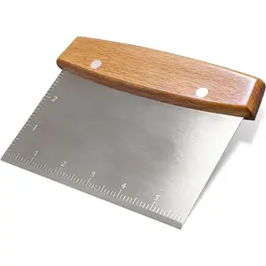 Professional Dough  & Bench Scraper -  Dough Scraper Tool with Stainless Steel  &  Handle