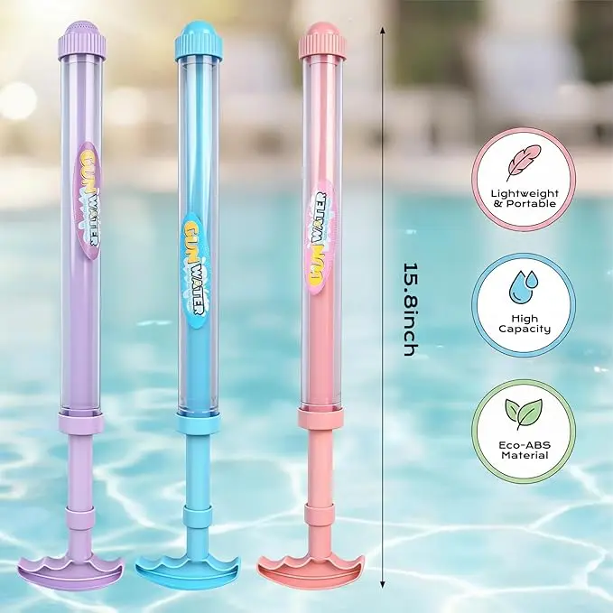 40CM Fireworks Spray Water Blaster, Pump-Action Pool Toy with Easy-Grip T-Handle, Lightweight Outdoor Water Gun for Kids, Beach, Pool & Backyard Summer Fun, Random Color